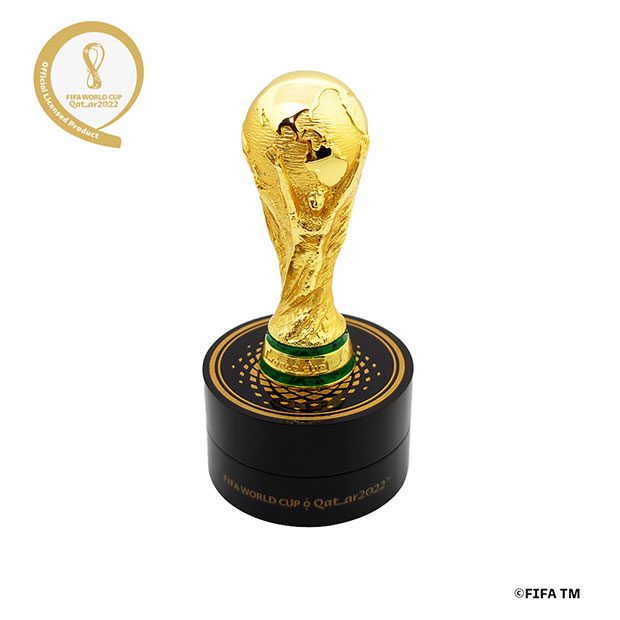 WC2022 トロフィーレプリカ 回転台座付き 70mm