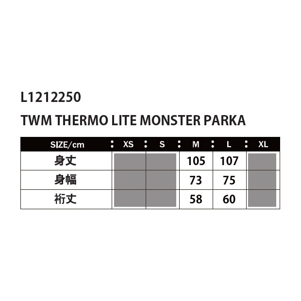 サーモライトLUZeSOMBRA TWM THERMO LITE MONSTER PARKA